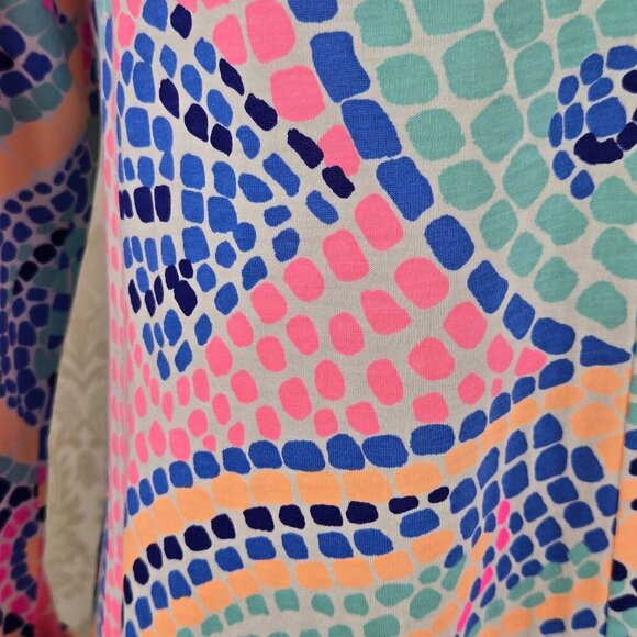 Lilly Pulitzer Size Med Multicolor Dot A-Line Casual Dress Fish Seashell Pattern - Picture 8 of 12
